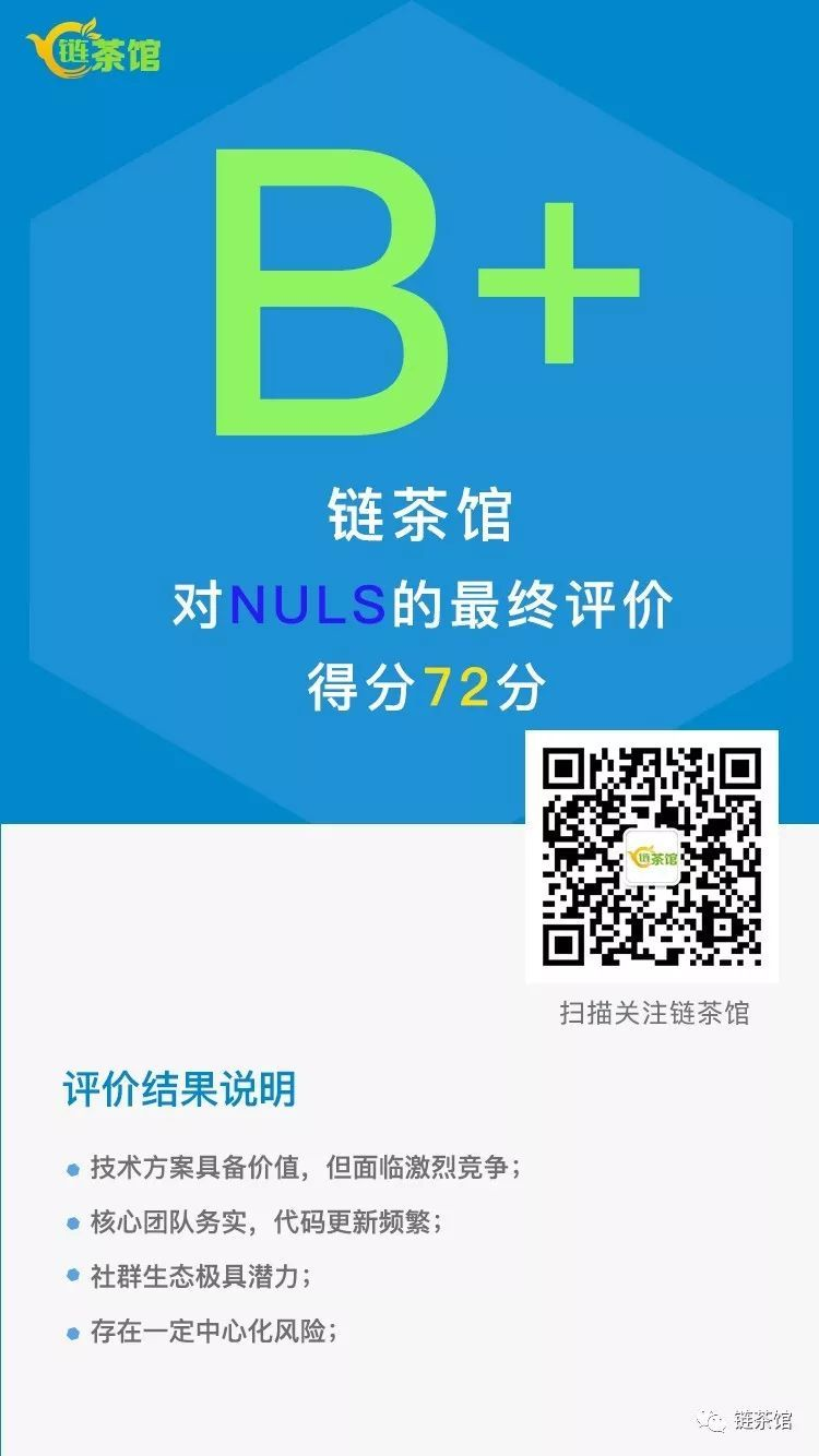 链茶评级：NULS等级B+，有价值和诚意的项目