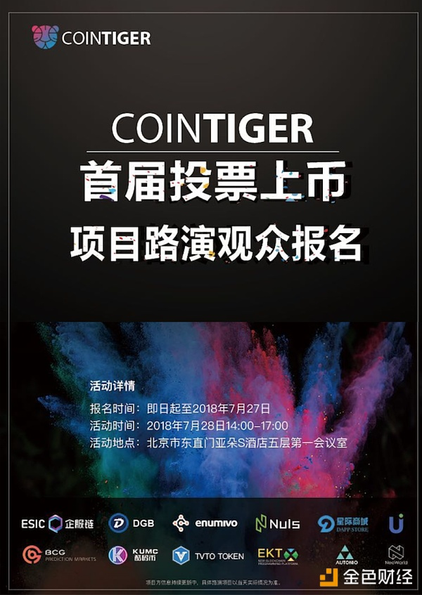 【路演活动】首期CoinTiger投票上币项目路演开启观众报名