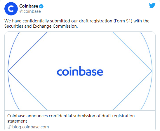 什么？Coinbase要准备上市了！