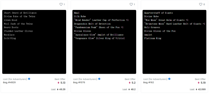 （图片来源：https://opensea.io/collection/lootproject）