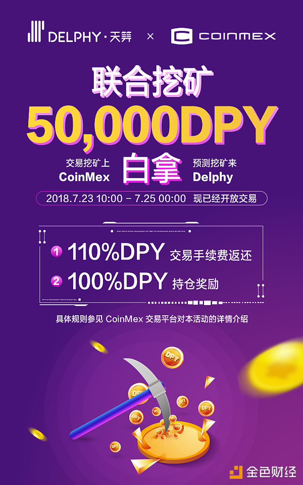 天算Delphy联合CoinMex 开启 “交易挖矿” 模式，50000 DPY等你 “挖” ！