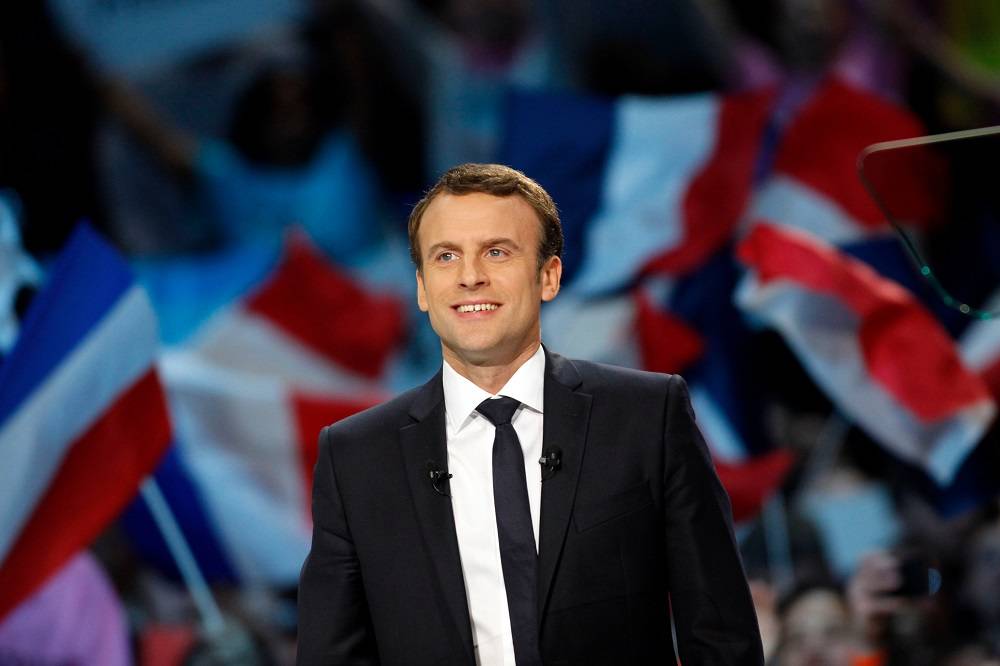 French Presidential Candidate Emmanuel Macron Holds Campaign Rally