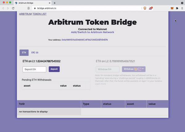 ARBITRUM Token 桥使用教程