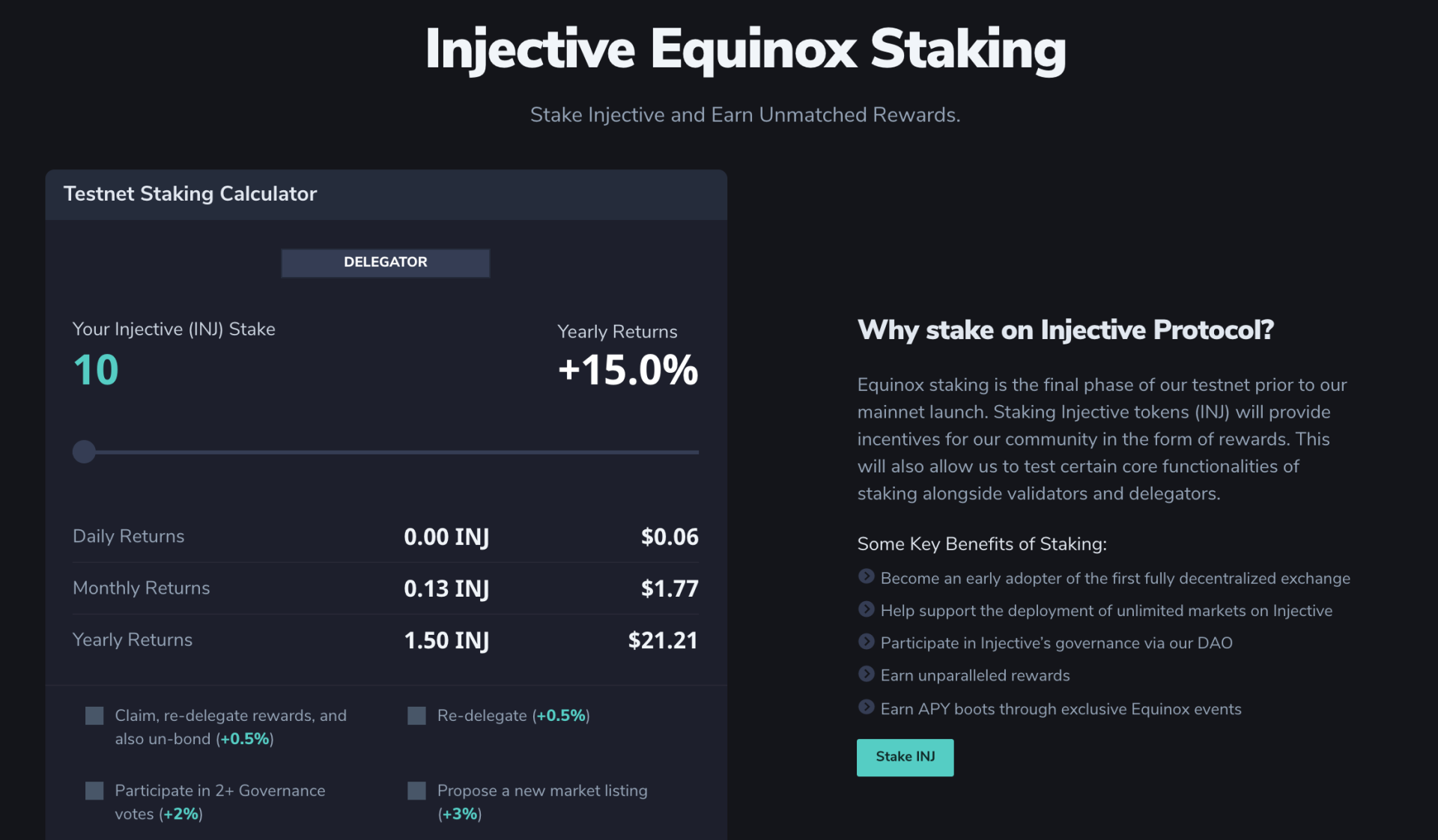 Injective 上车指南：一文了解如何玩转 Equinox Staking