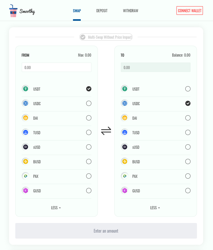 Smoothy，让稳定币兑换更加丝滑