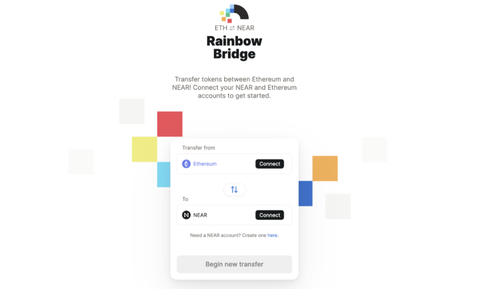 NEAR 与以太坊跨链彩虹桥已正式上线，支持任何 ERC 20 代币