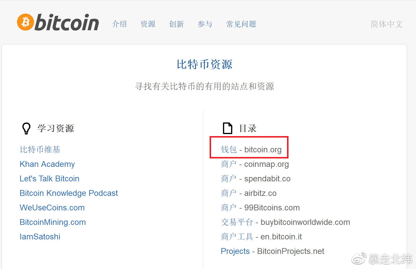 比特币资源页面
