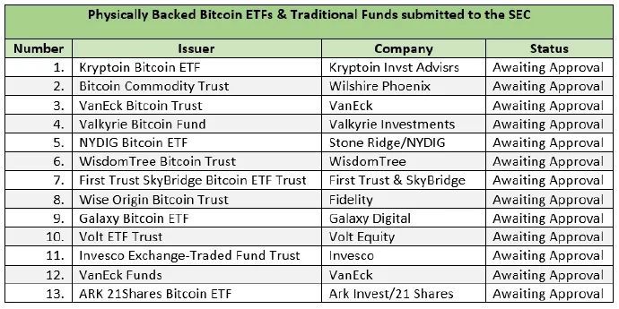 下半年的重头戏是比特币ETF，6月份收官在即