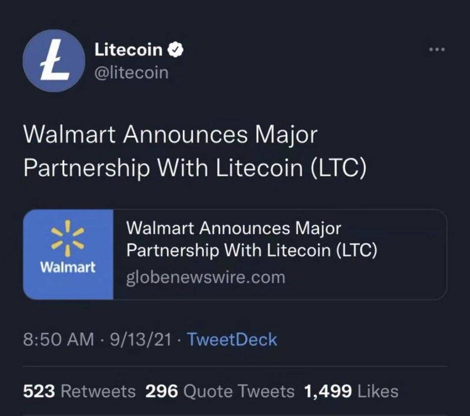 惊魂一夜：复盘「沃尔玛支持莱特币」假新闻事件始末