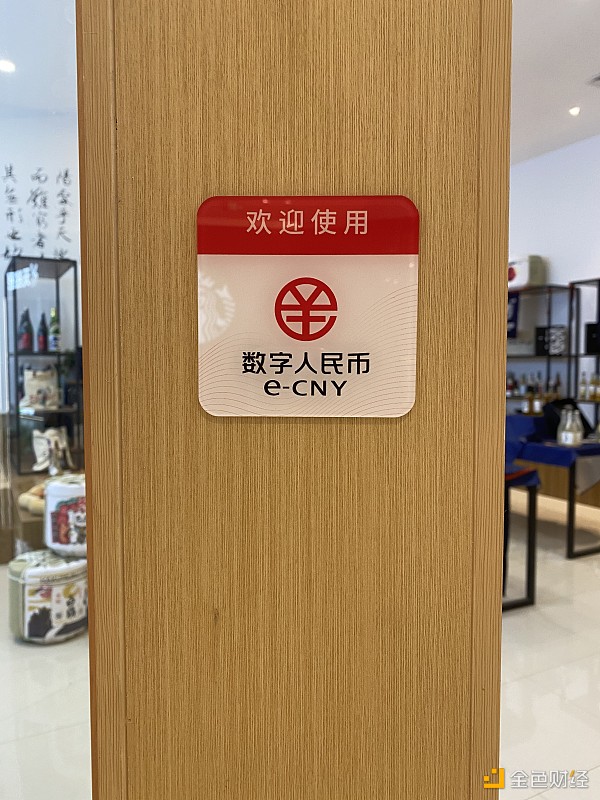 é¨å£å¢ä¸è´´çâæ¬¢è¿ä½¿ç¨æ°å­äººæ°å¸e-CNYâçæ è¯ã