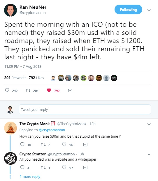 ICOs liquidating