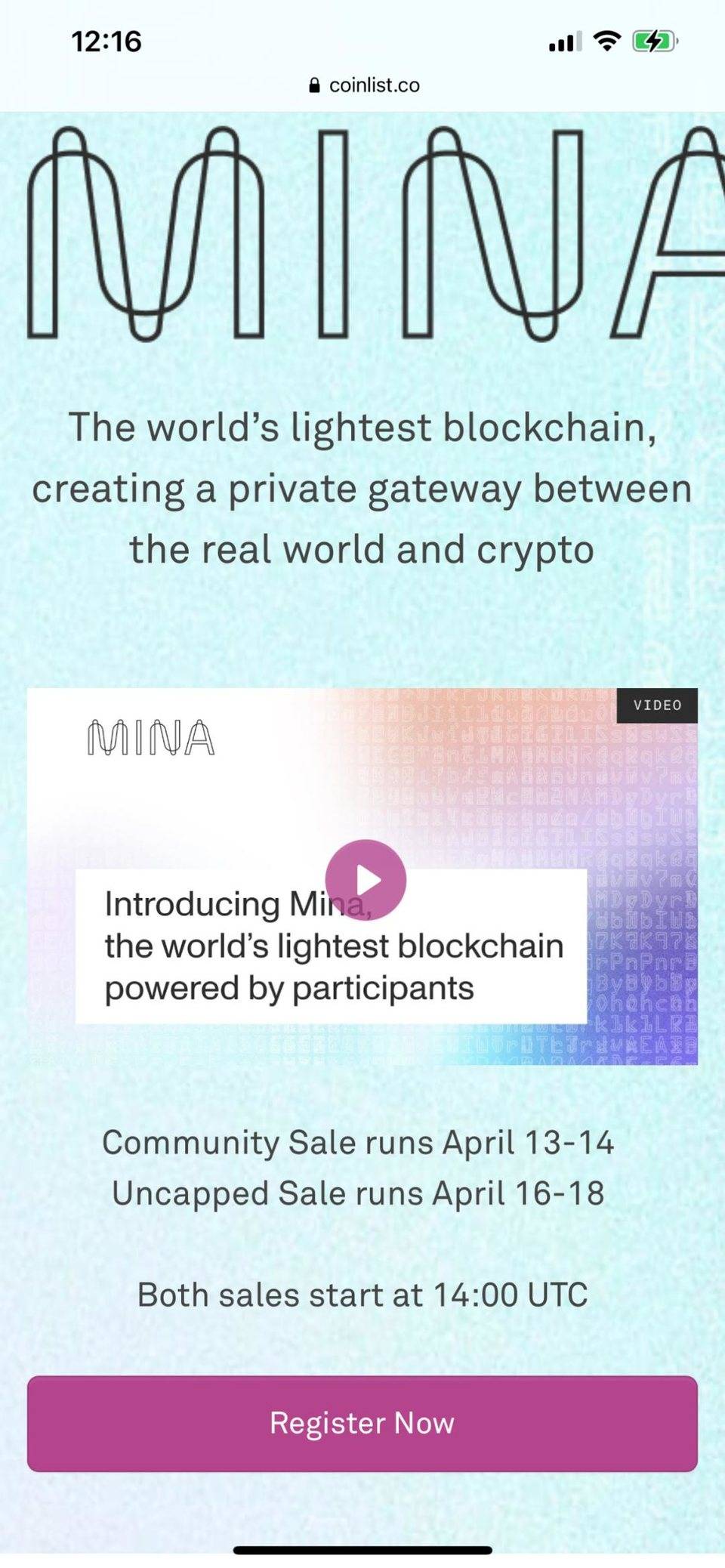 解析轻量级区块链协议 Mina 特性、运作机制与 Coinlist 参与教程