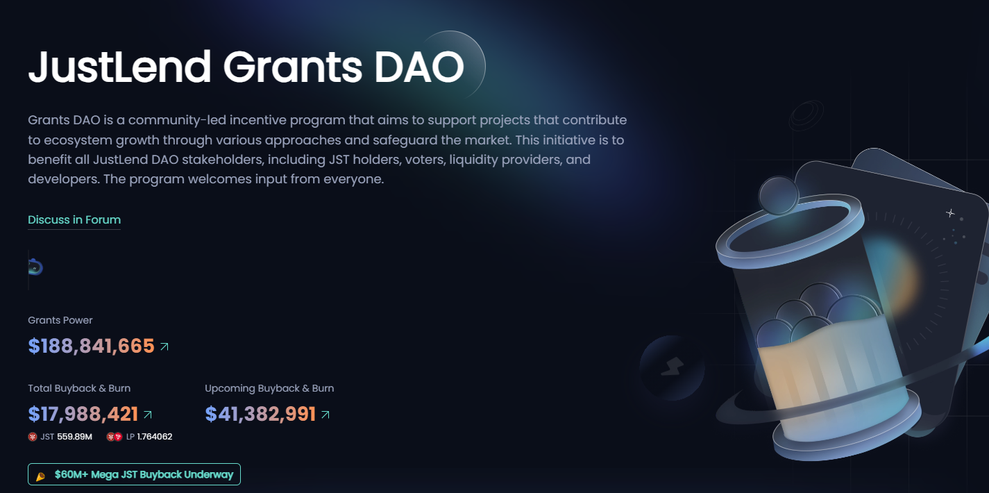 Grants DAO累计拨款逾1.8亿美元,全力助推JustLend DAO生态繁荣与JST价值提升