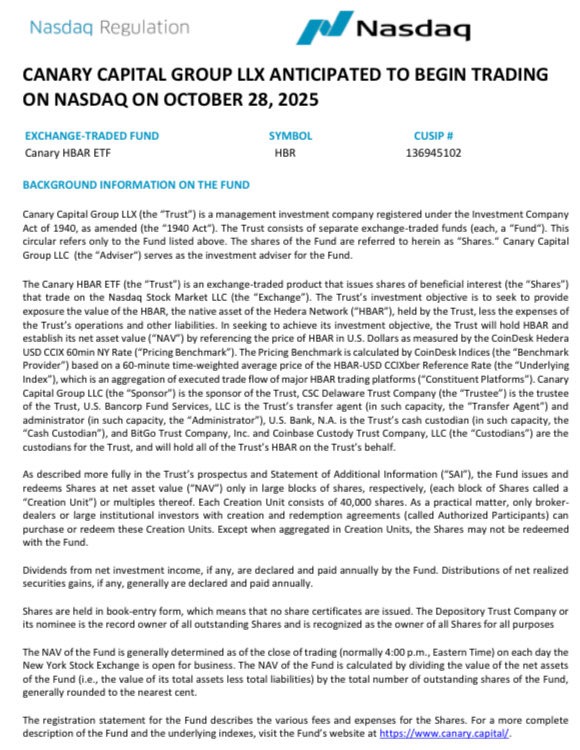 Canary HBAR ETF