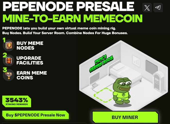 Pepenode official presale page.