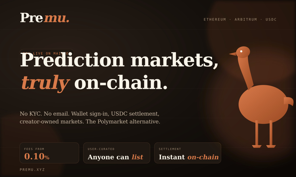 Premu.xyz: The Decentralized Polymarket Alternative – User Curated Prediction Markets Anyone Can Launch