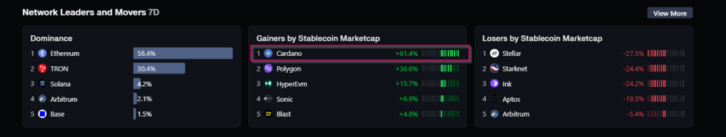Cardano Takes The Lead As Stablecoin Market Valuation Rises 61%