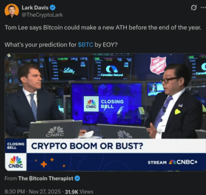 Tom Lee $100K Bitcoin Prediction Wakes Sleeping Whales for Bitcoin Hyper
