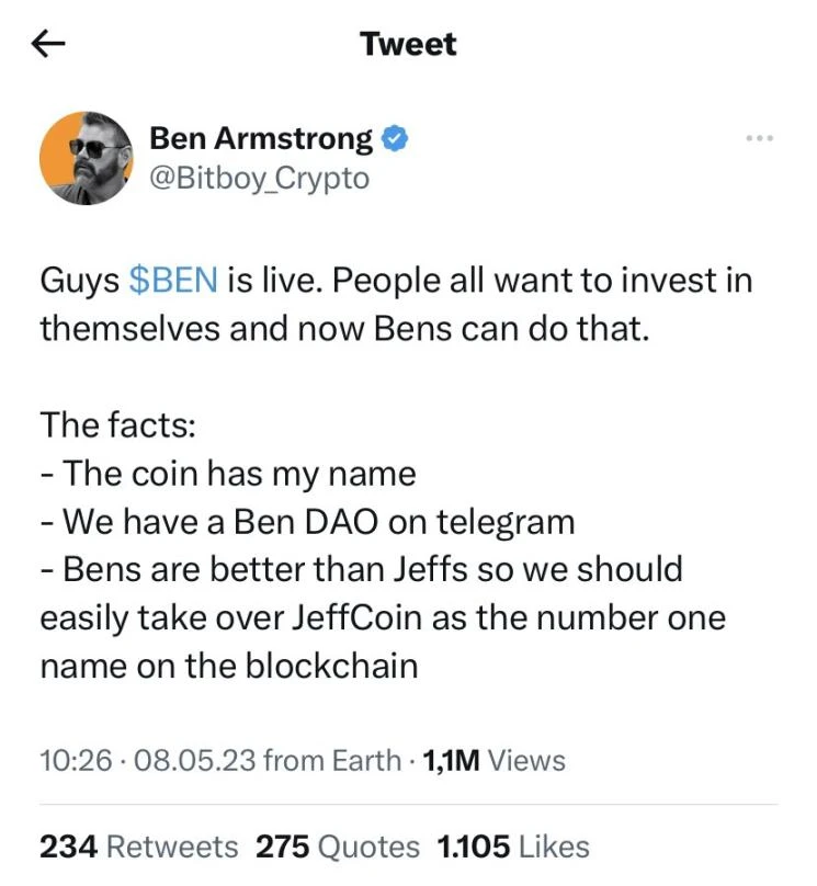 起底加密人物Ben：精通注意力游戏的高手，靠Memecoin筹集690万美元