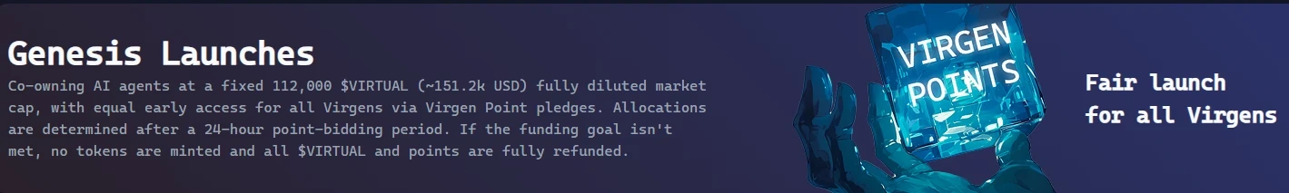 Virtuals打新热潮持续：Genesis积分新规落地与热门项目一览