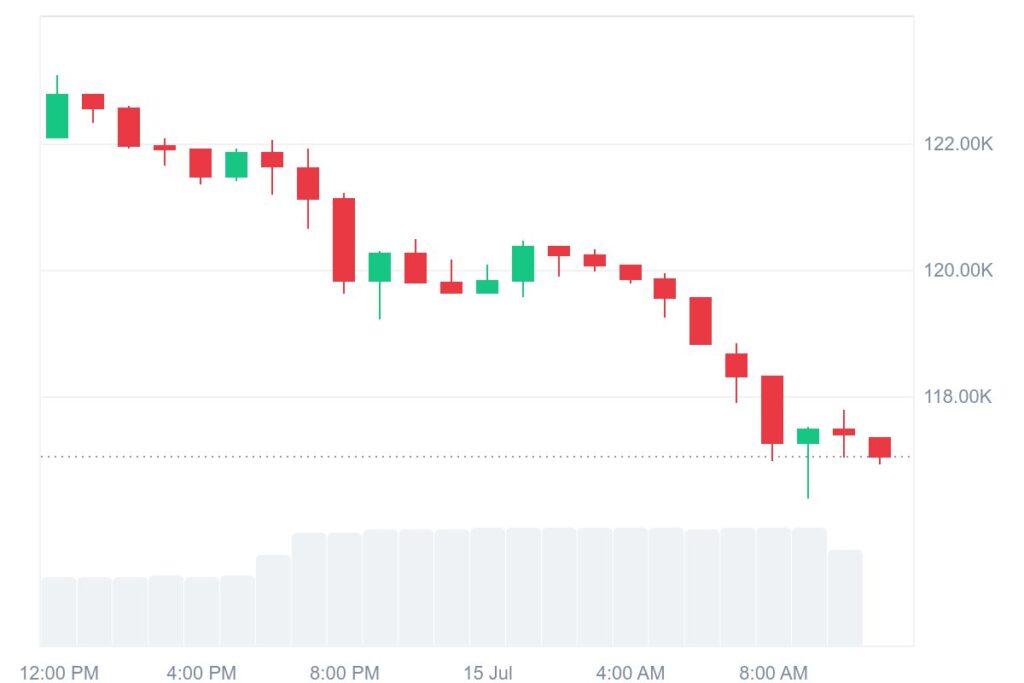 BTC Drops to 117k
