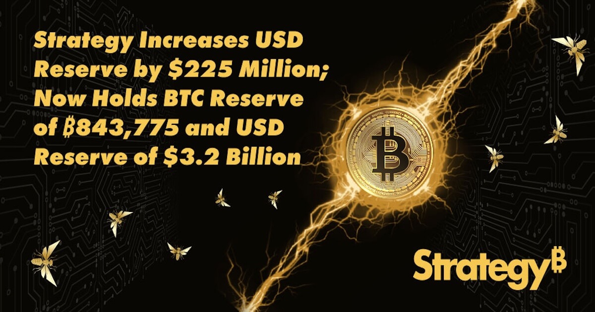 ストラテジー、先週はビットコインの購入も売却もなし 米ドル準備金は約5240億円に増加