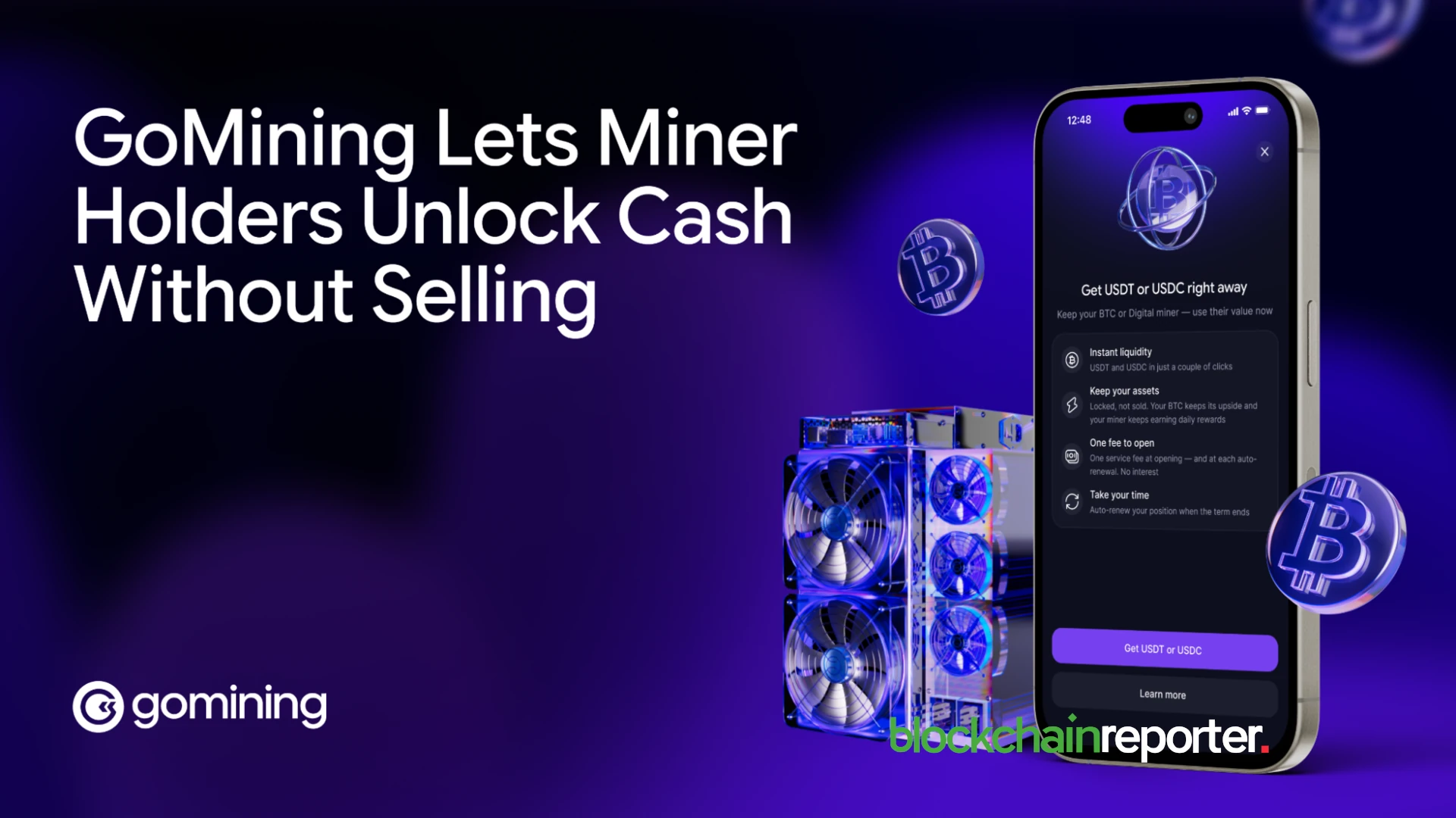 GoMining Opens Stablecoin Liquidity for Digital Bitcoin Miners Without Interrupting Mining