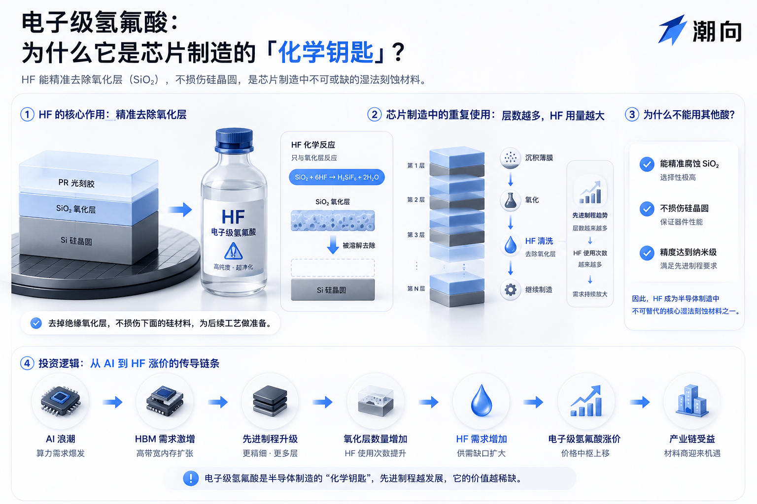 拆解半导体「化学钥匙」氢氟酸概念股:产业链已被定价充分,分化才刚开始