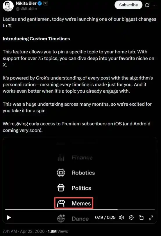 X支持meme，meme季真的要来了吗？