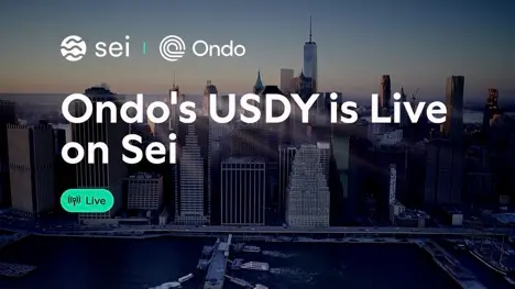 Ondo的 USDY 现已在 Sei 上线：代币化美国国债与高性能基础设施完美结合