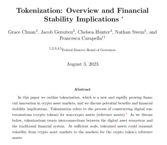 美联储眼中的RWA：代币化和金融稳定