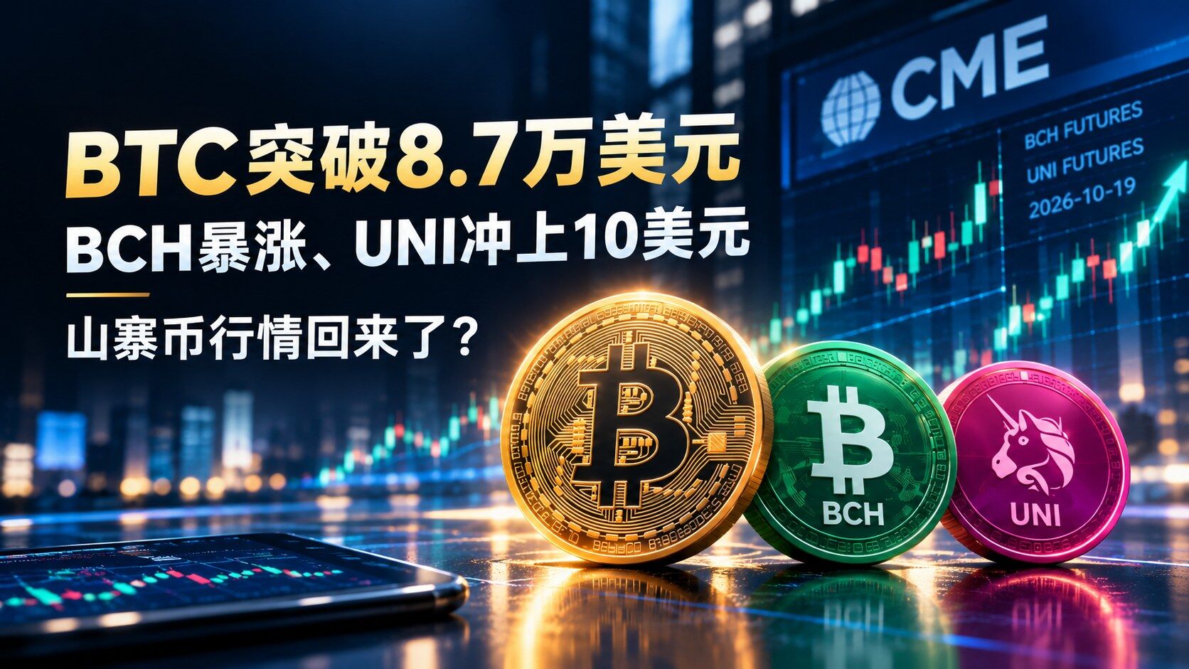 BiyaPay行情观察：BCH暴涨、UNI冲上10美元，山寨币行情回来了？