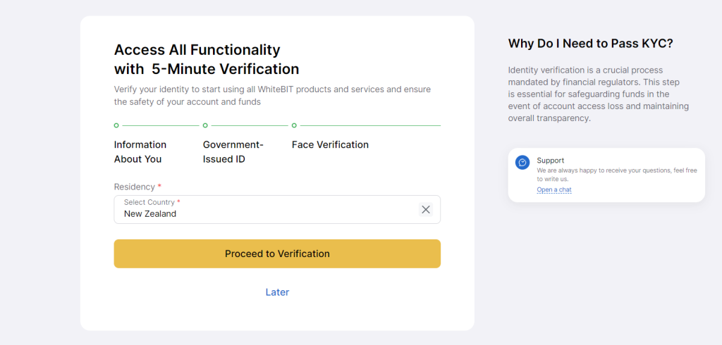 KYC-verification page