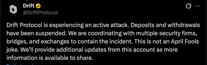 $285M Bug Or Human Error? Solana-Based Drift Protocol Suffers Largest Exploit Of 2026