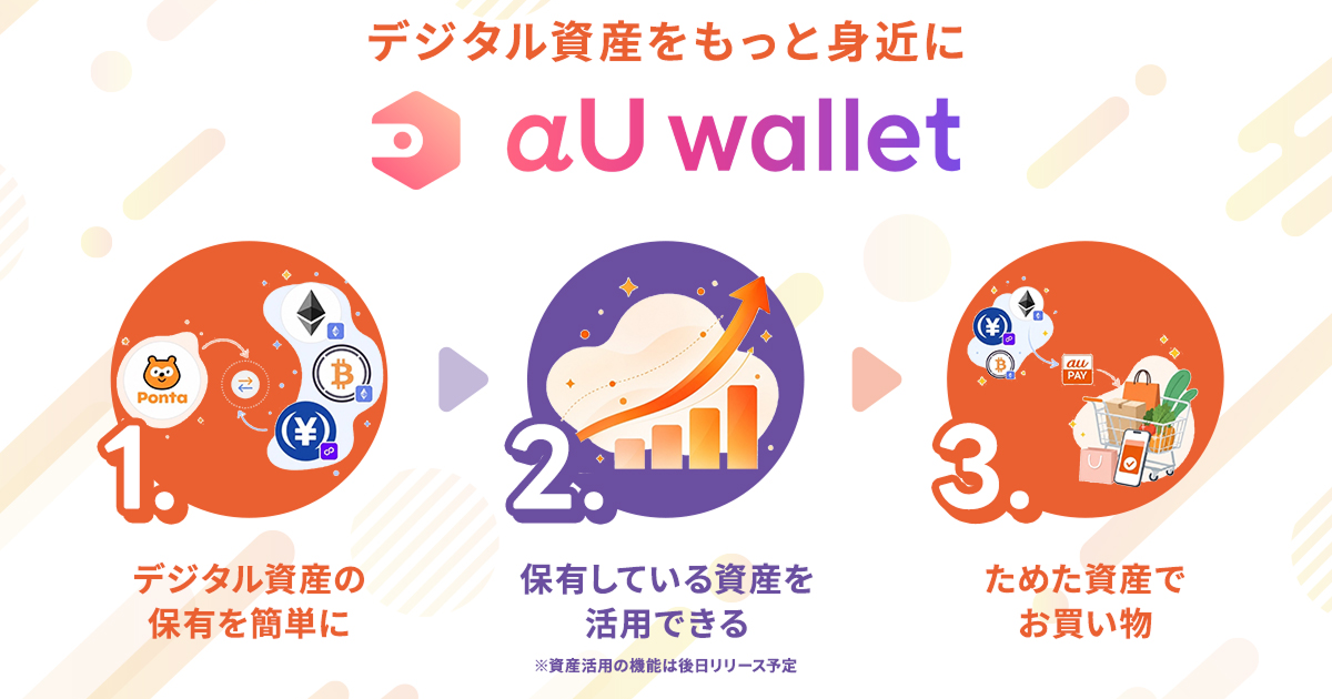 KDDIら、au PAYアプリで暗号資産ウォレット提供開始