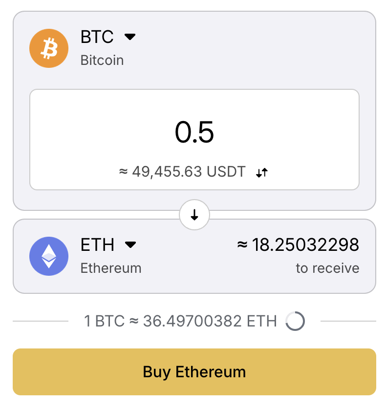 Crypto converter on WhiteBIT