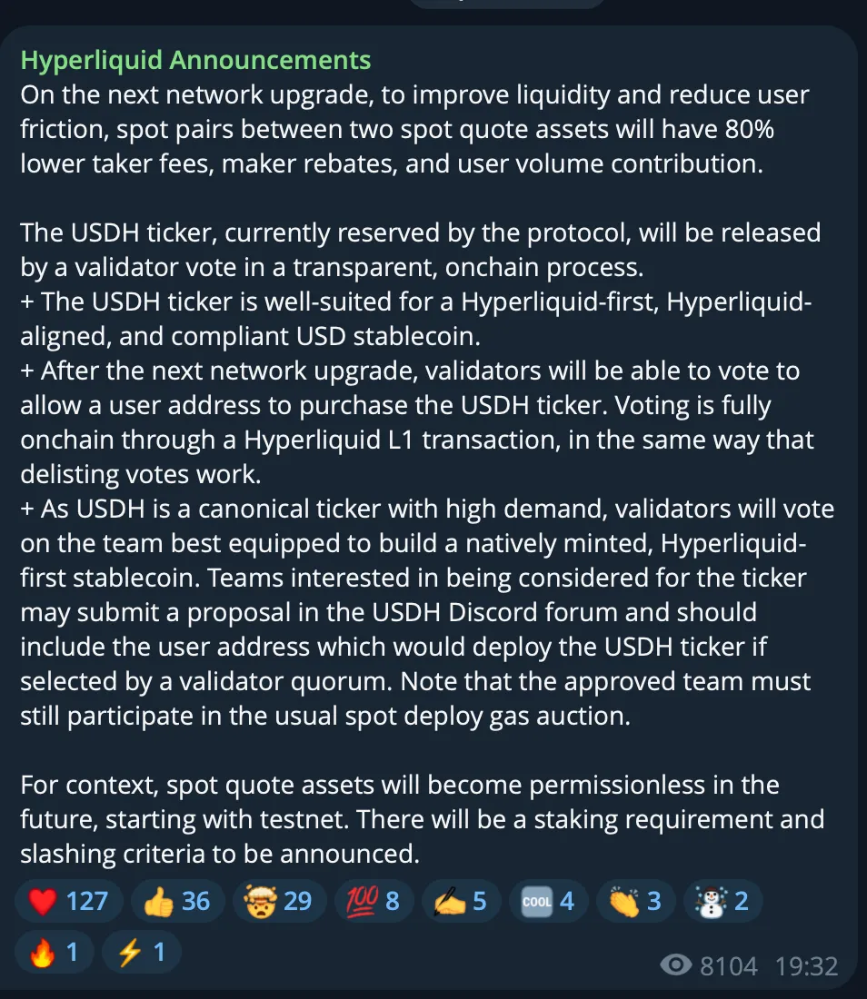 Stablecoin Giants Battle for Control of Hyperliquid's USDH Ticker in Unprecedented Vote