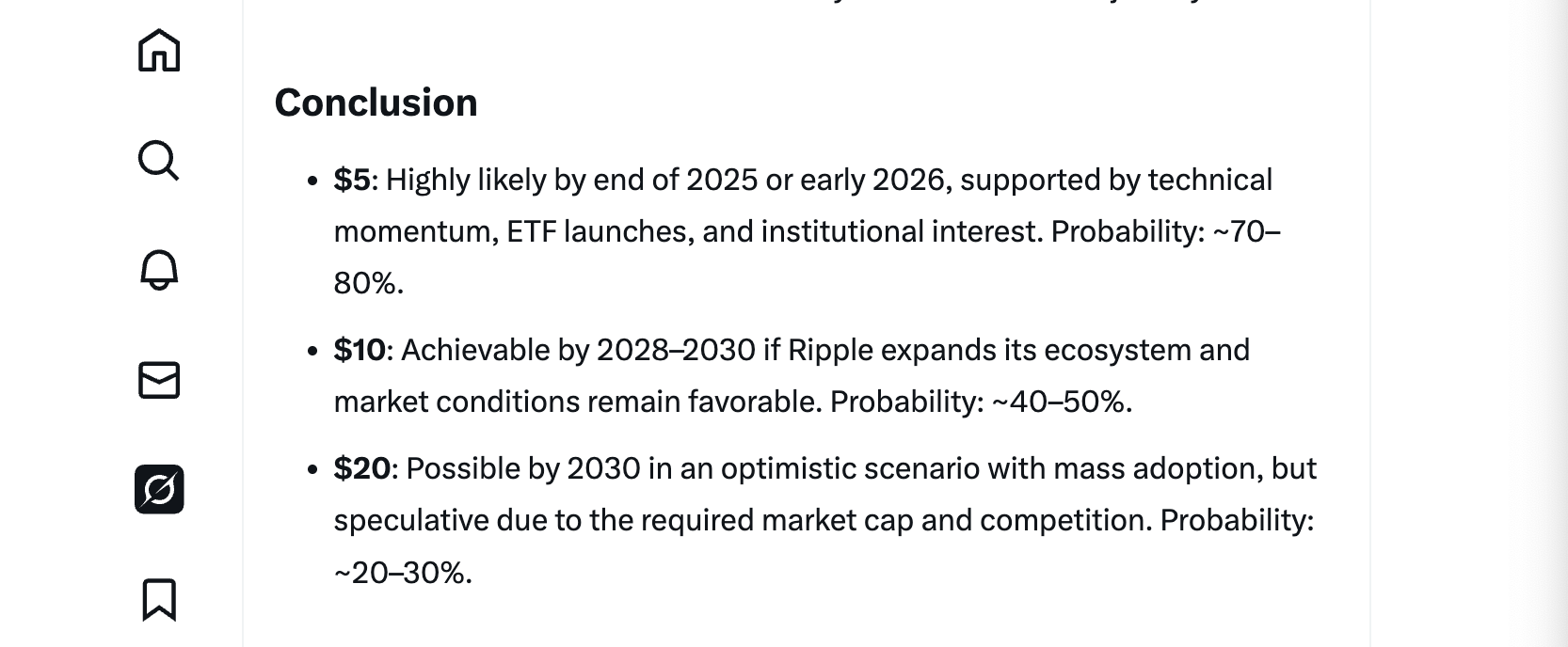 Groks analysis of XRP reaching $5, $10, and $20