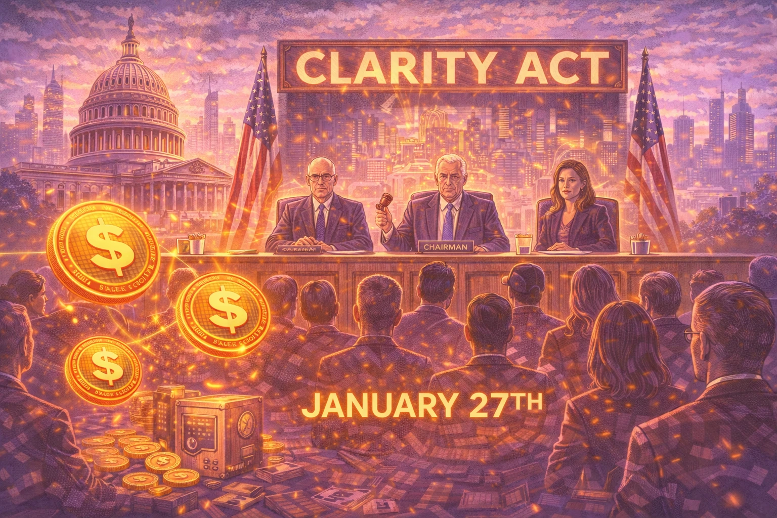 美國1月27日審議《CLARITY法案》，穩定幣是否計息將決定全球加密企業生死