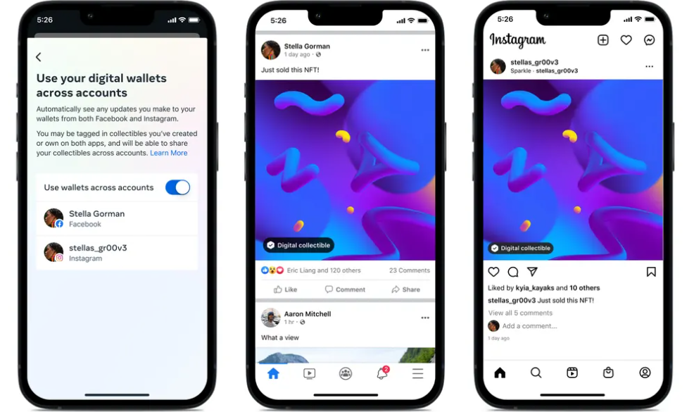 Facebook、Instagram开放NFT功能，允许用户连接Crypto钱包