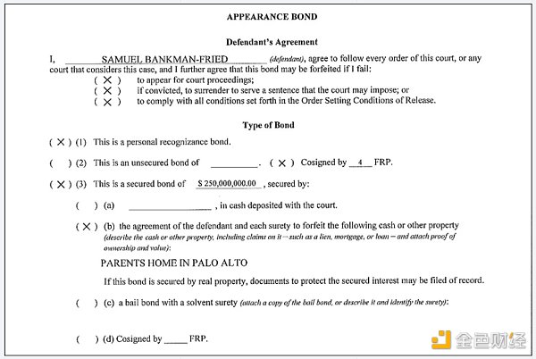 （流出的一份关于SBF 保释金协议截图）