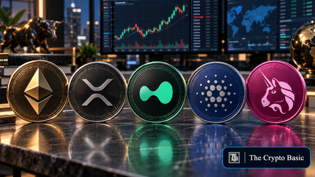 Crypto Price Analysis, ETH, XRP, HYPE, ADA and UNI, October 10: Cardano Gains 6% as Ethereum and XRP Rebounds Face Resistance