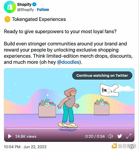 Shopify推出NFT门控商店，押注未来电商新趋势