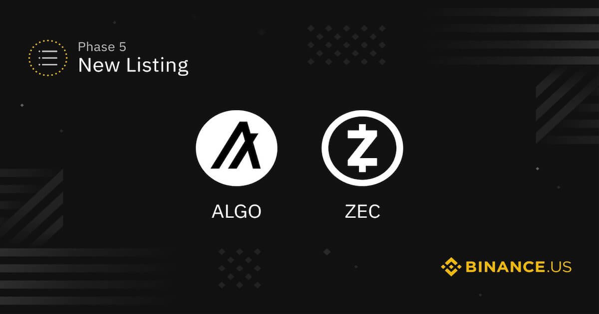 【速報】米国版バイナンス、AlgorandとZcashが新規上場