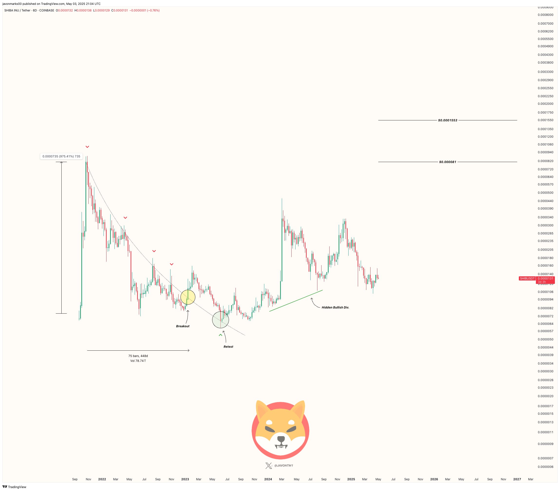 Shiba Inu Could Rally 528% to $0.000081, Top Analyst Insists