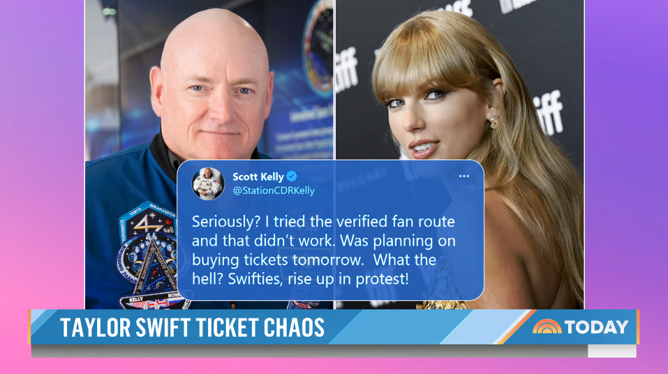 Taylor 的铁粉，前 NASA 宇航员 Scott Kelly 吐槽 TicketMaster 并号召发起示威