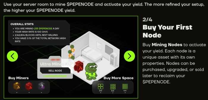 PepeNode P2E mining game teaser.