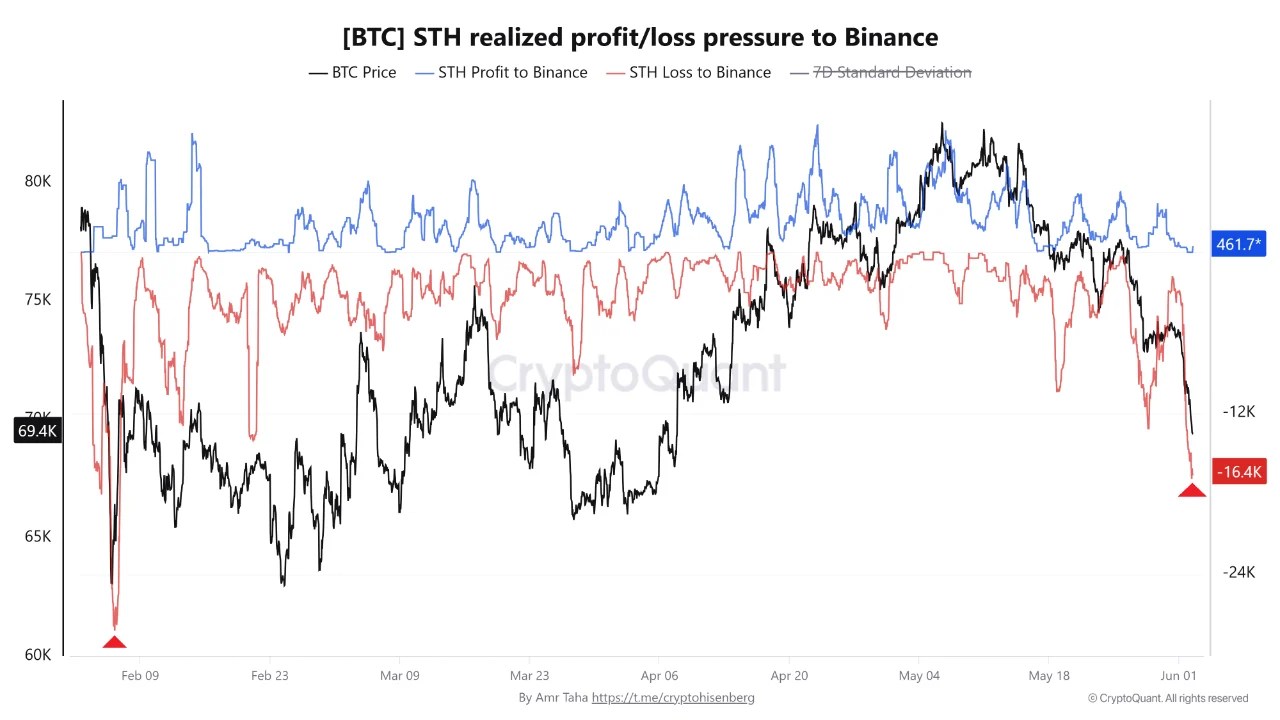 Bitcoin Falls Below $66K As Short-Term Holder Stress Reaches February Levels