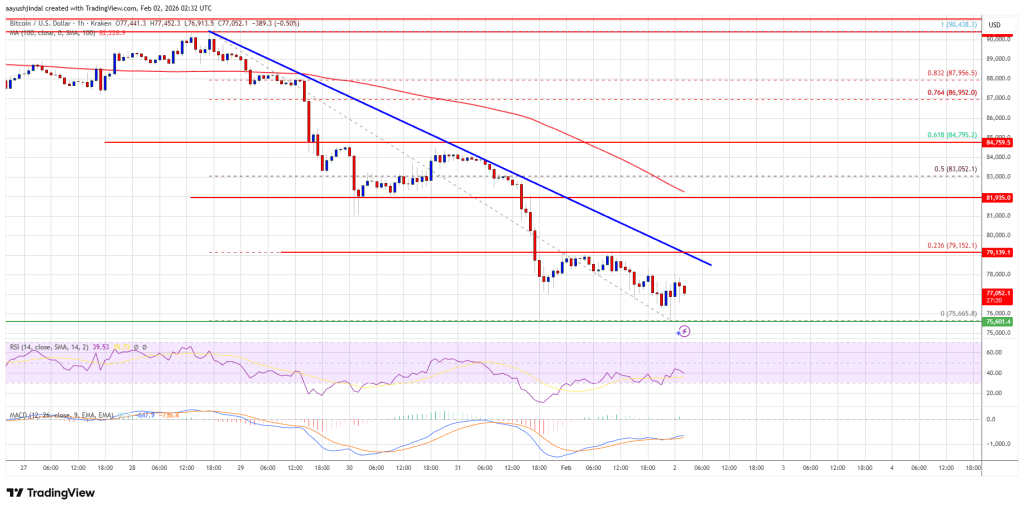 Bitcoin Price Can’t Reclaim $80K, Putting $70K On The Radar