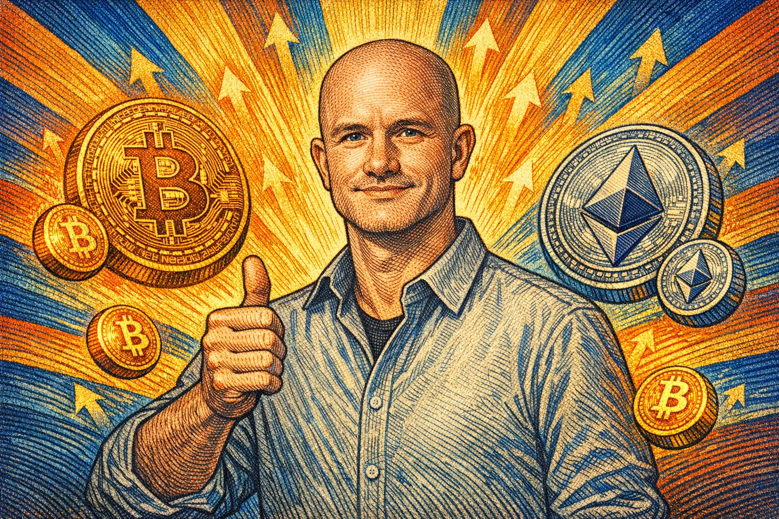 Brian Armstrong 秀出 Coinbase 數據：散戶正在逢低加碼 BTC、ETH